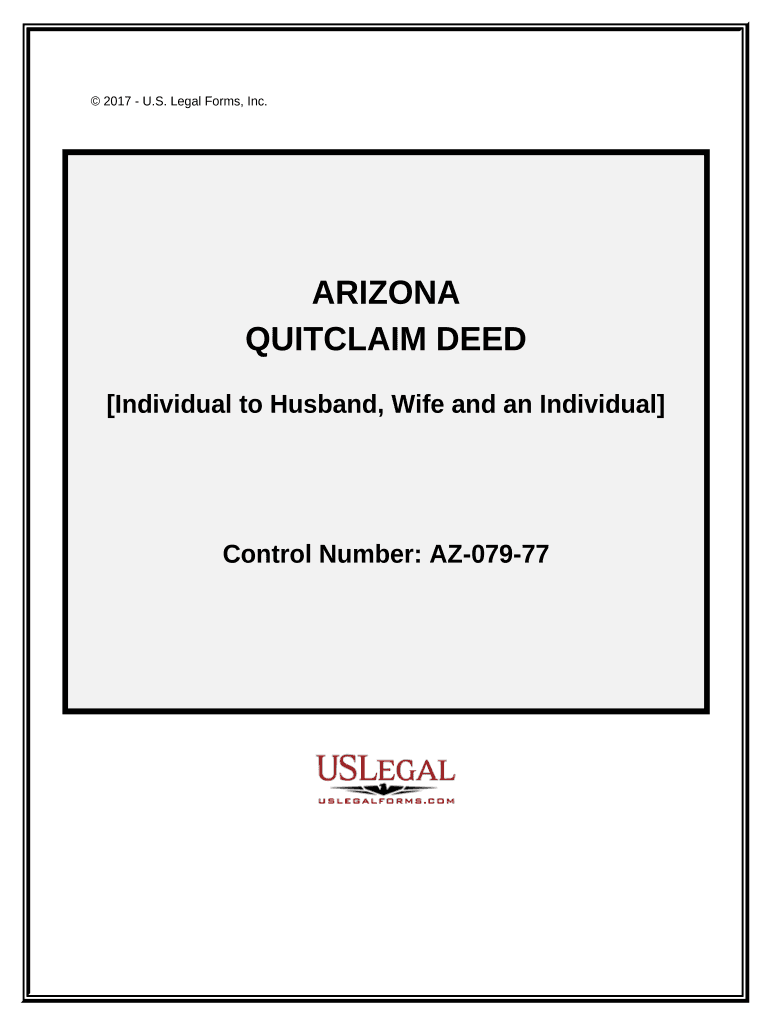 Arizona Quitclam Deed from an Individual to an Individual and Husband and Wife Arizona  Form