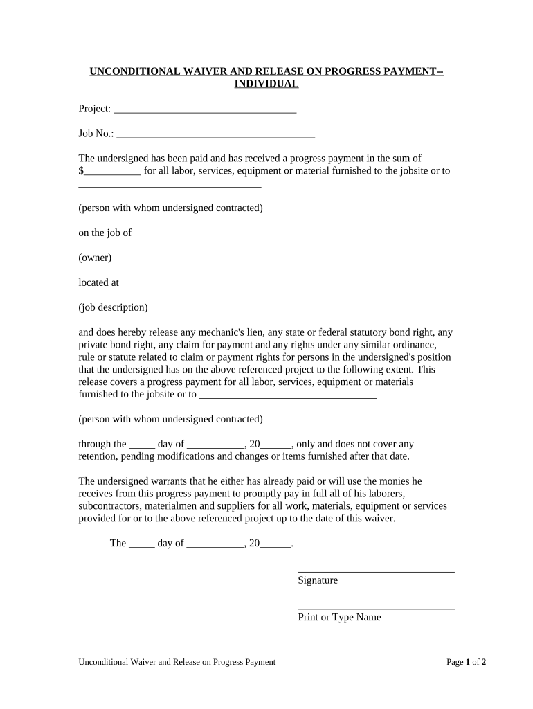 Waiver Progress  Form