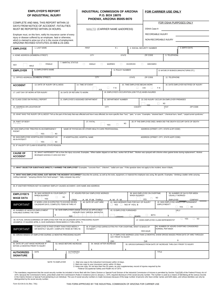 Az Workers Compensation  Form