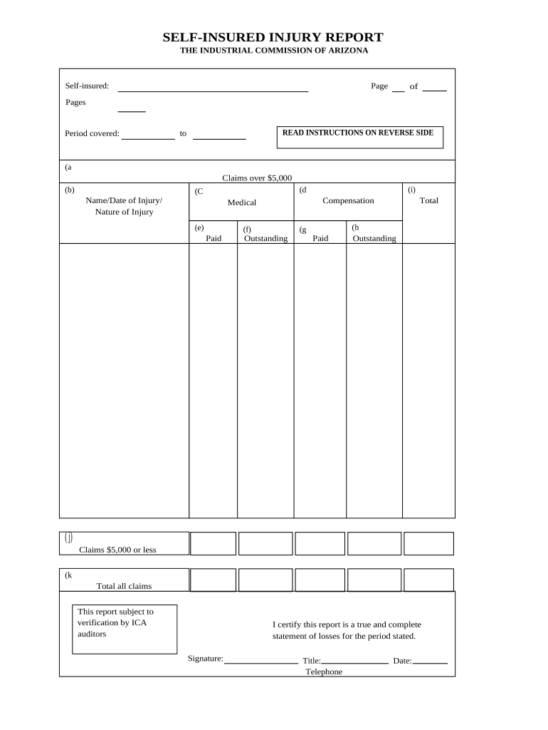 Injury Workers Compensation  Form