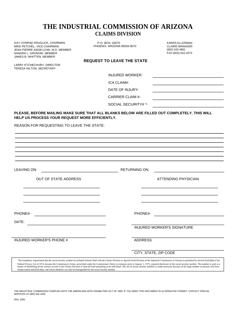 Arizona Leave  Form