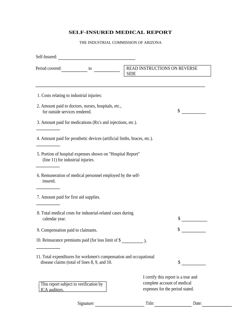 Arizona Medical Report  Form