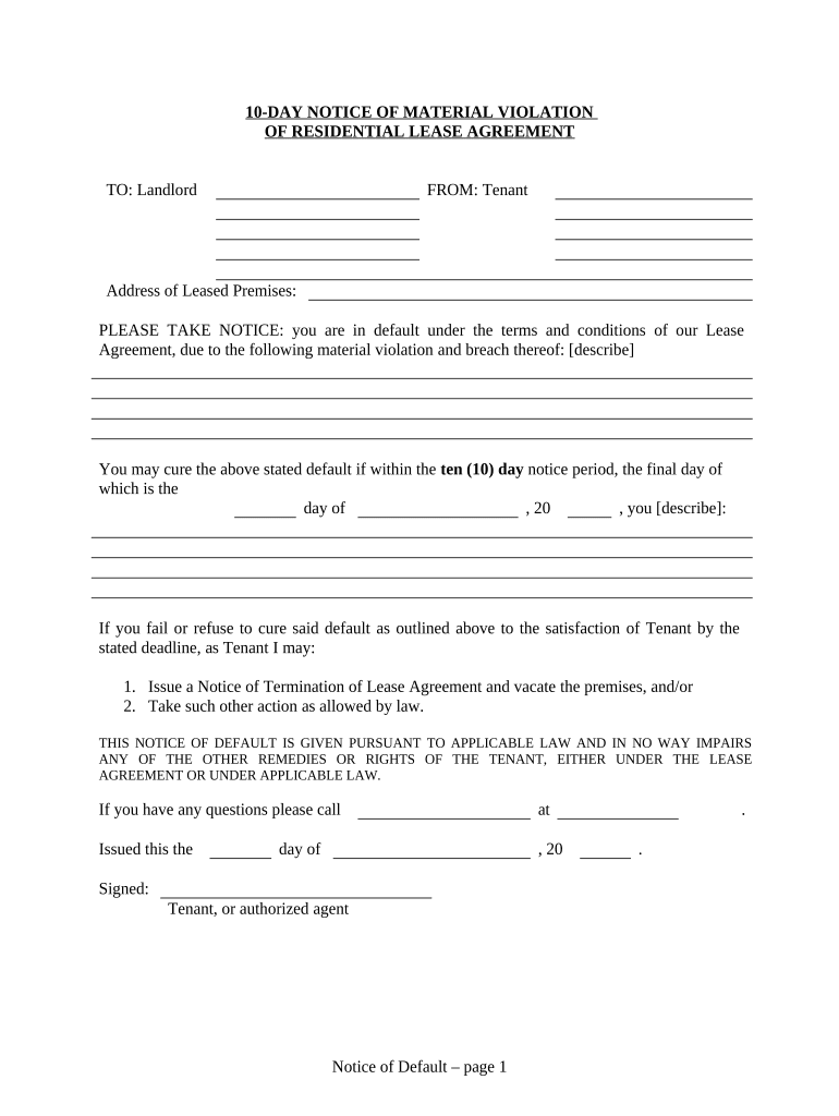 10 Day Lease  Form
