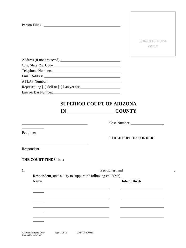 Az Child Support  Form