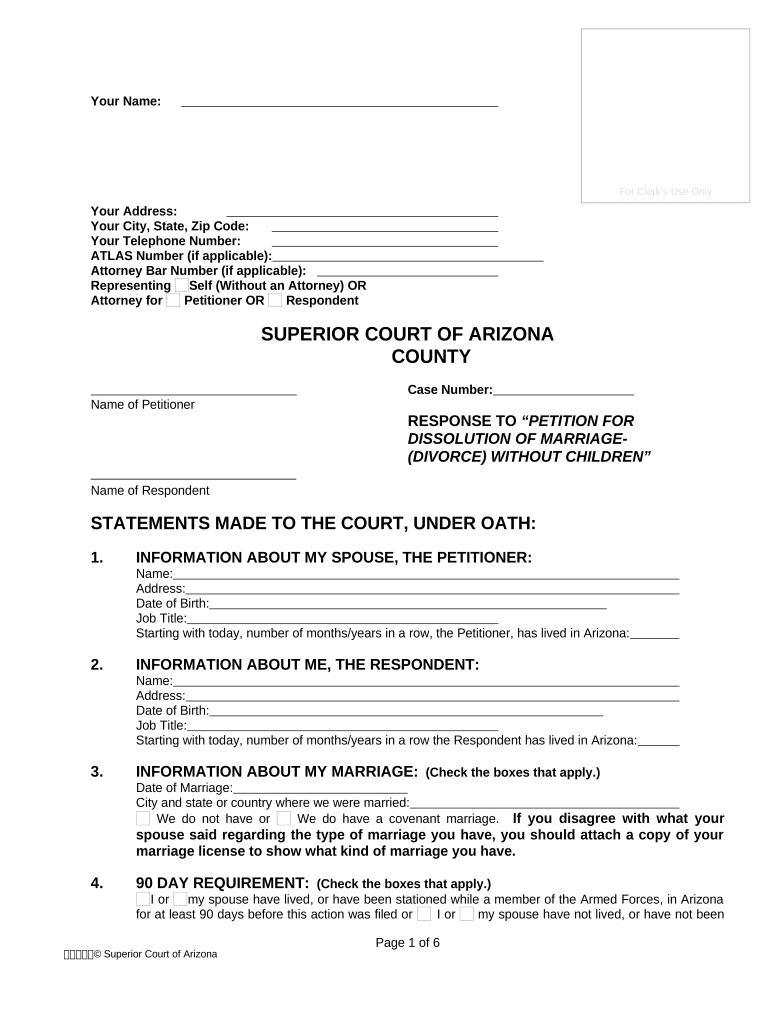 Marriage Non Covenant  Form