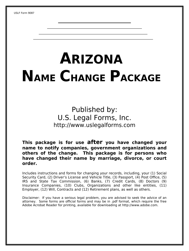 Get and Sign Az Name Change  Form