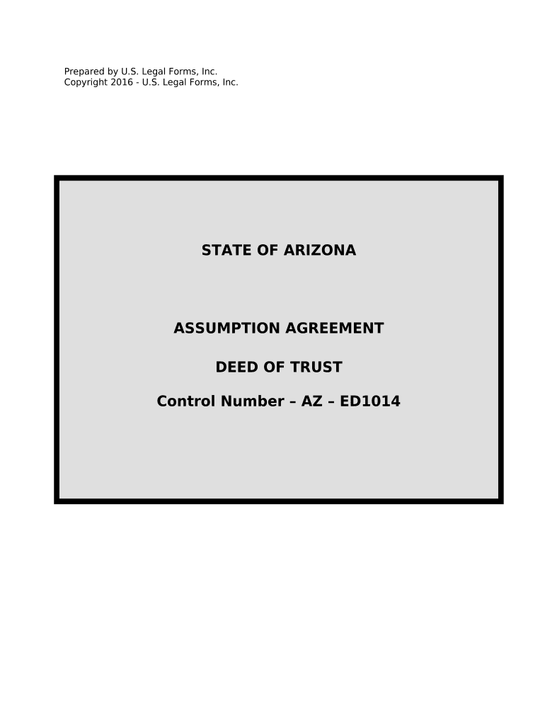 Assumption Agreement of Deed of Trust and Release of Original Mortgagors Arizona  Form