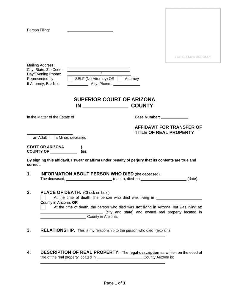 Affidavit Real Property  Form