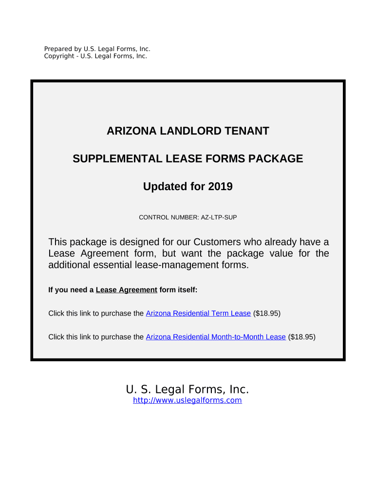 Fill and Sign the Supplemental Residential Lease Forms Package Arizona