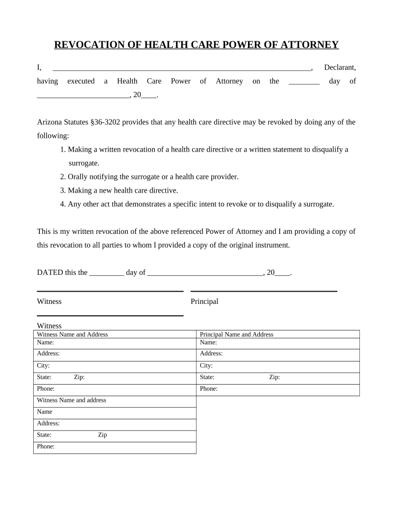 Az Revocation  Form