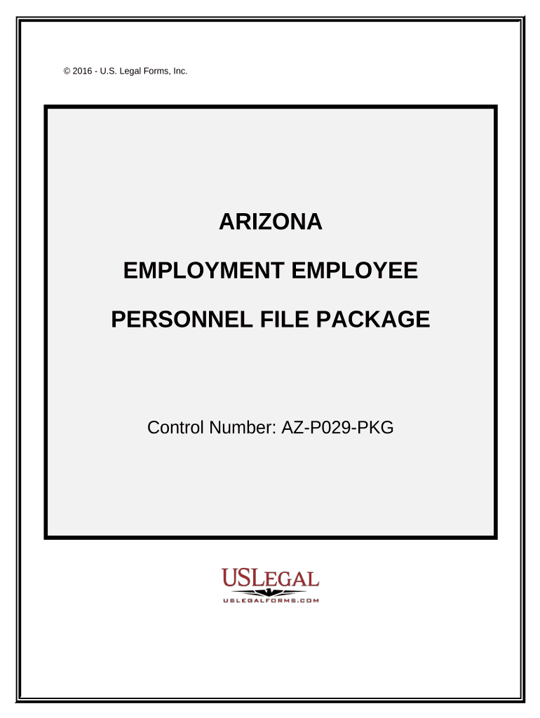 Employment Employee Personnel File Package Arizona  Form