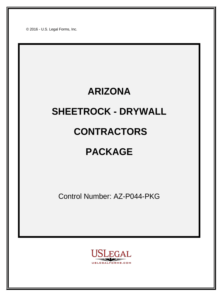 Sheetrock Drywall Contractor Package Arizona  Form