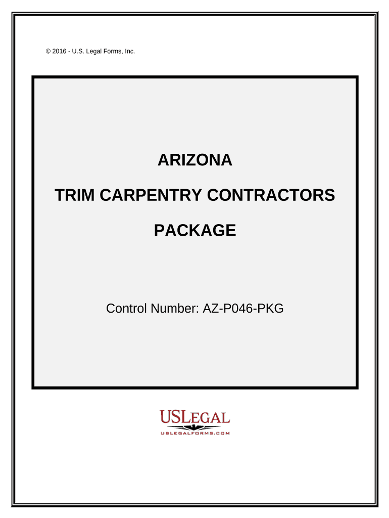 Trim Carpentry Contractor Package Arizona  Form