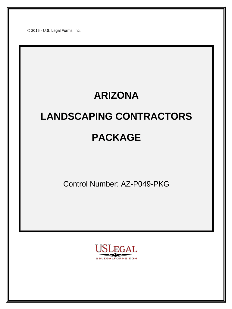 Landscaping Contractor Package Arizona  Form