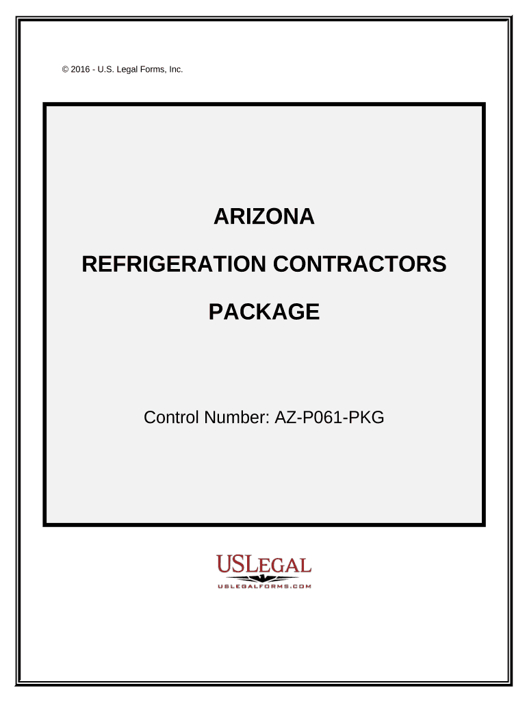 Refrigeration Contractor Package Arizona  Form