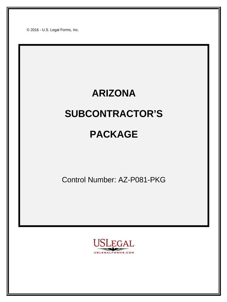 Subcontractors Package Arizona  Form