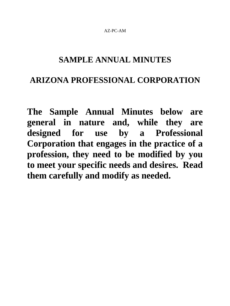 Arizona Minutes  Form