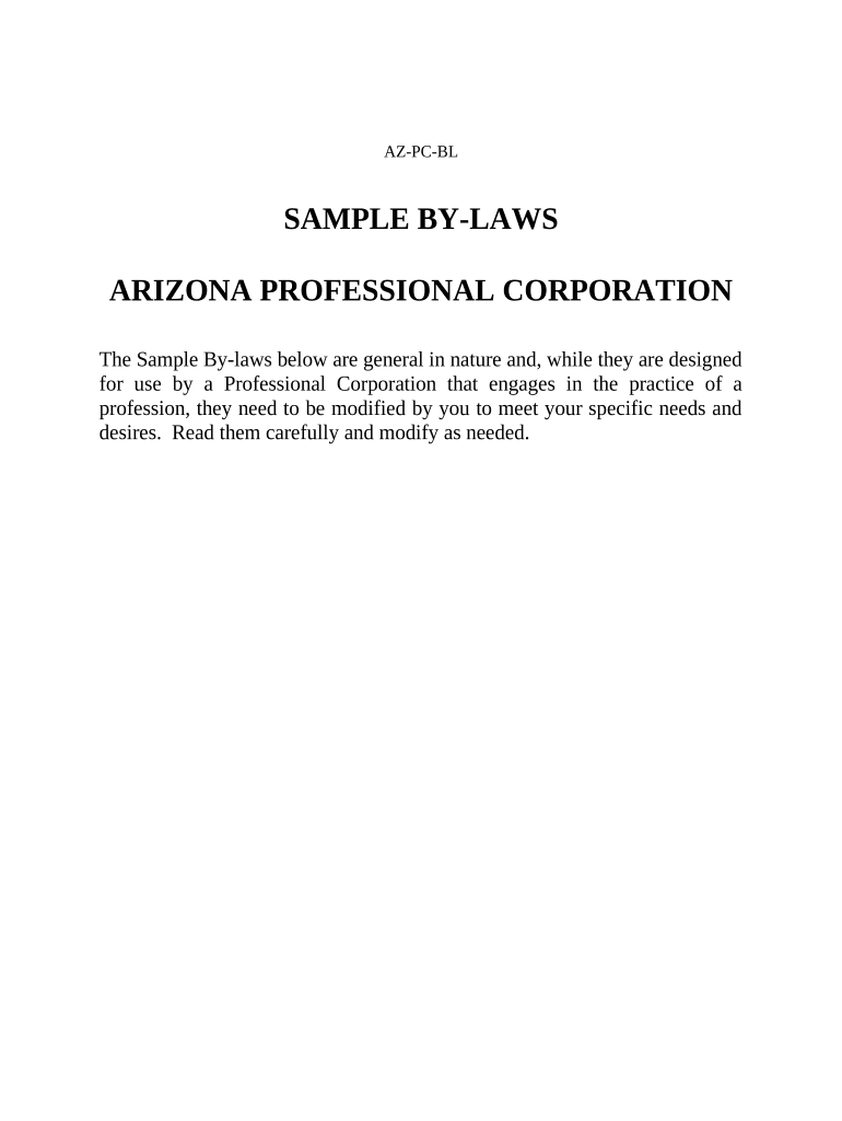 Arizona Professional Corporation  Form