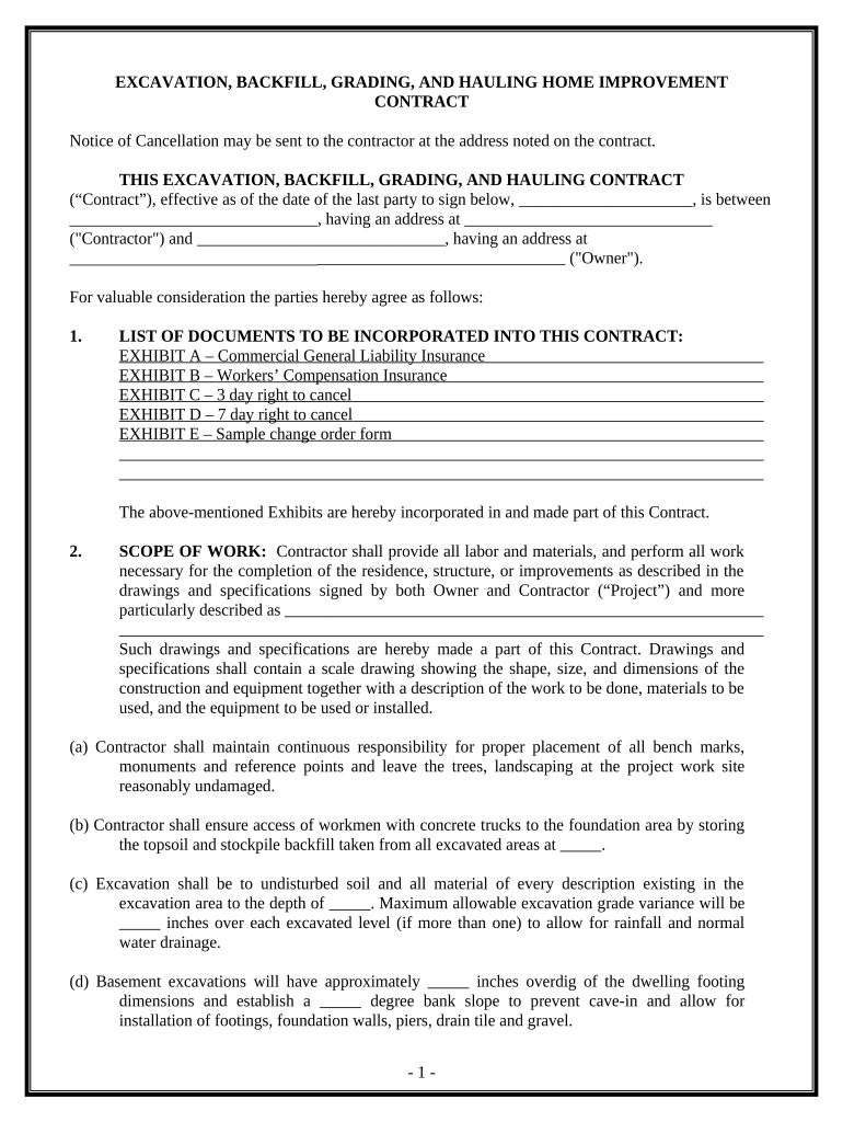 California Contract Contractor  Form