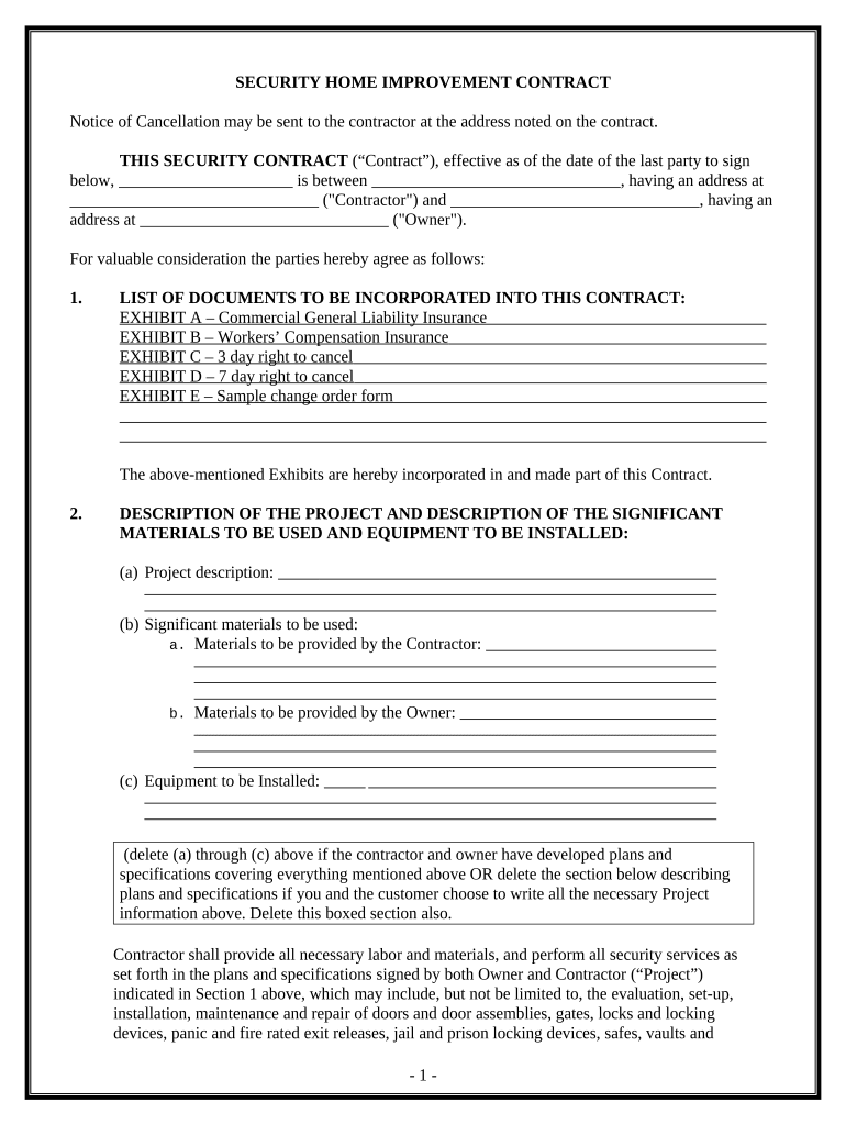 California Contract Contractor  Form