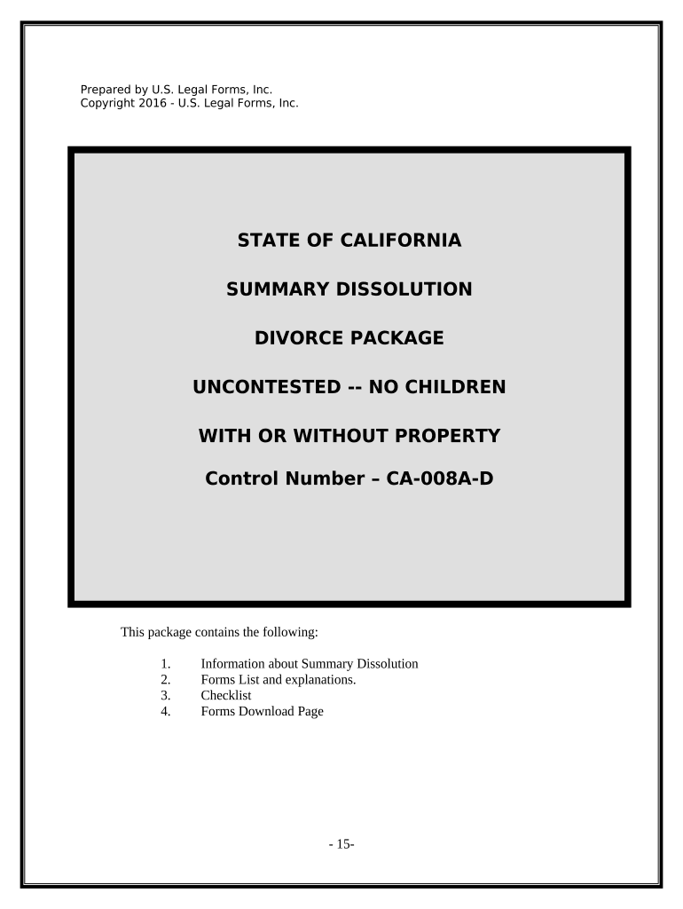 Summary Dissolution  Form