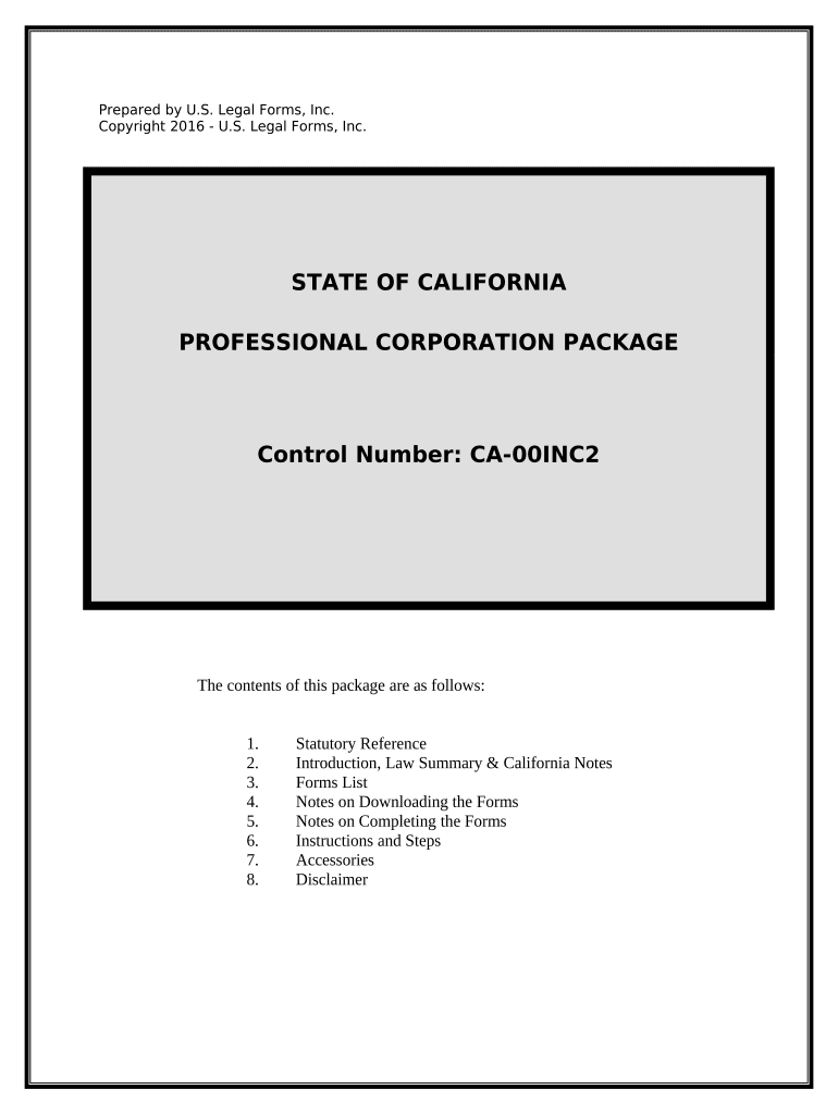 California Corporation  Form