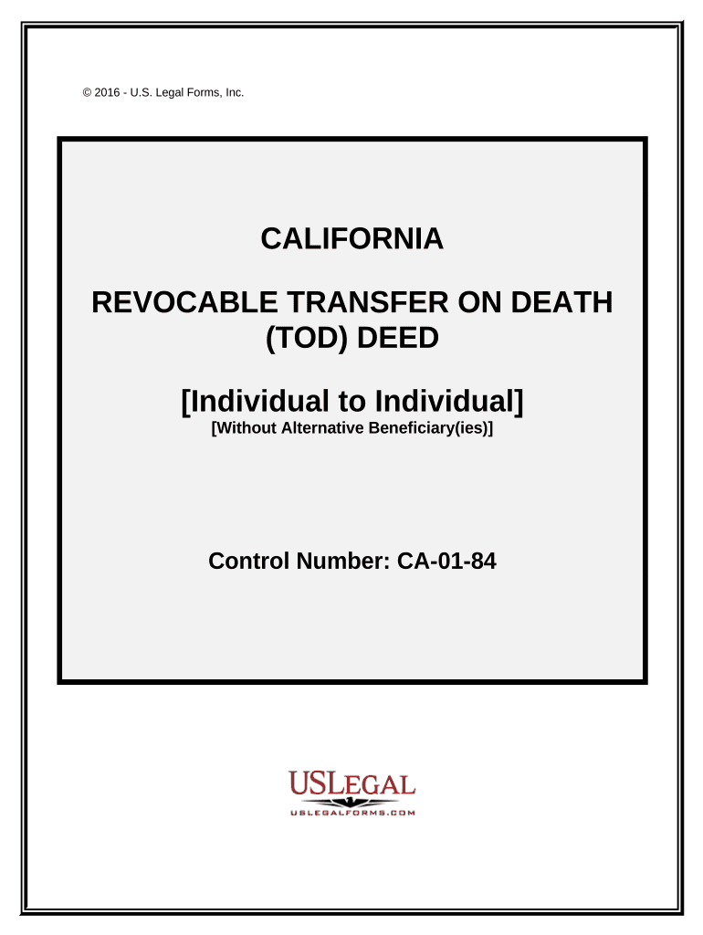 Fill and Sign the California Transfer Death Deed Form