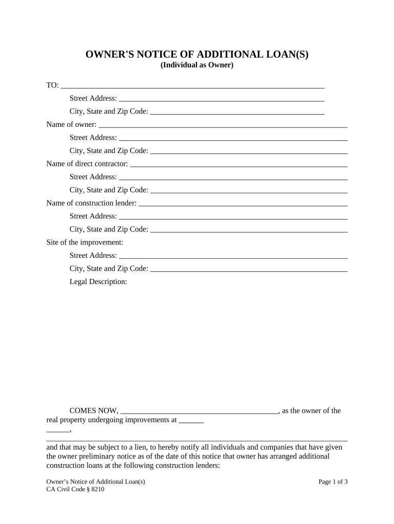 Ca Notice Increase  Form