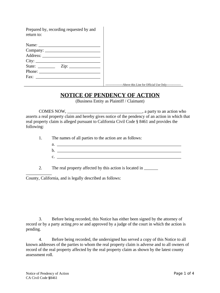 Pendency Action  Form