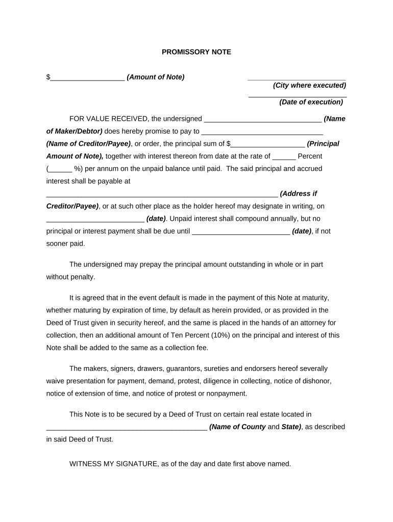 California Promissory Template  Form