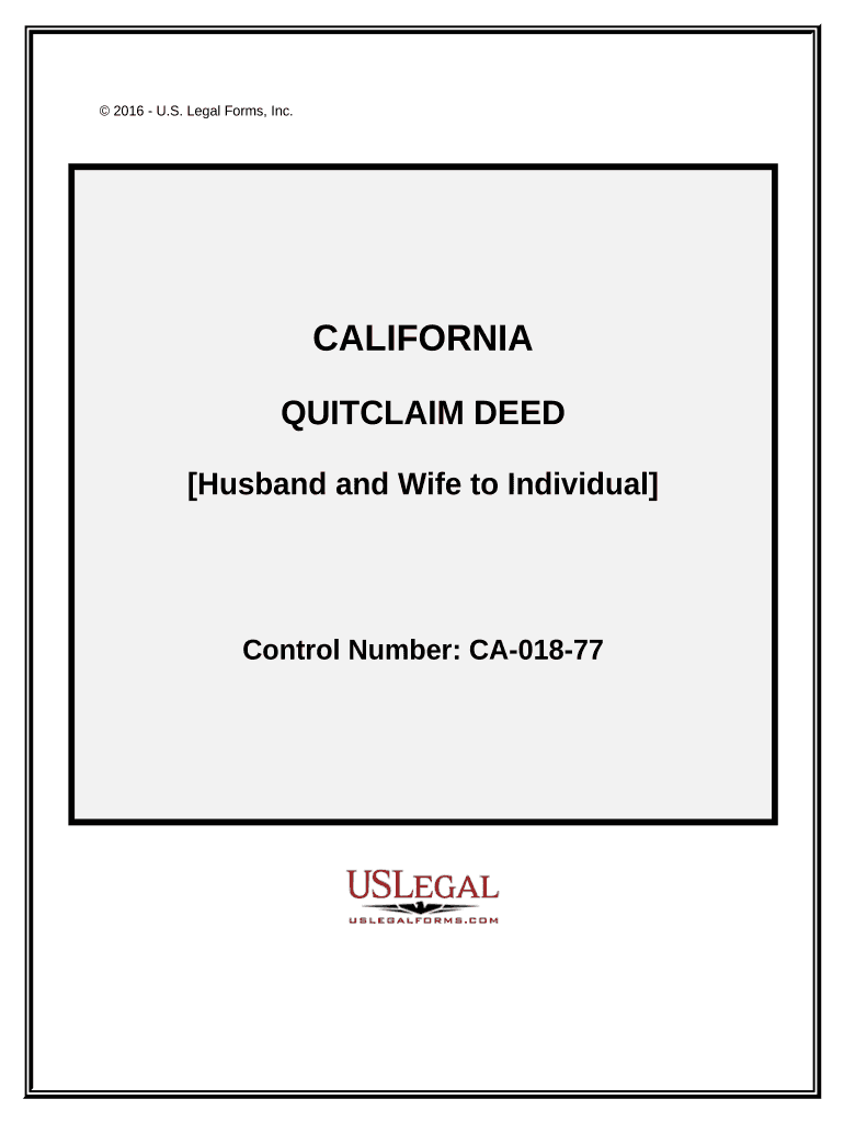 Quitclaim Deed Husband Wife  Form