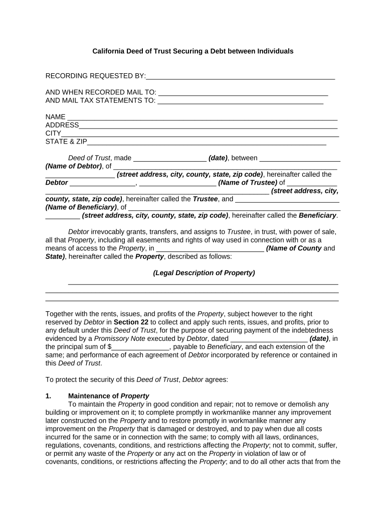 California Deed Trust  Form