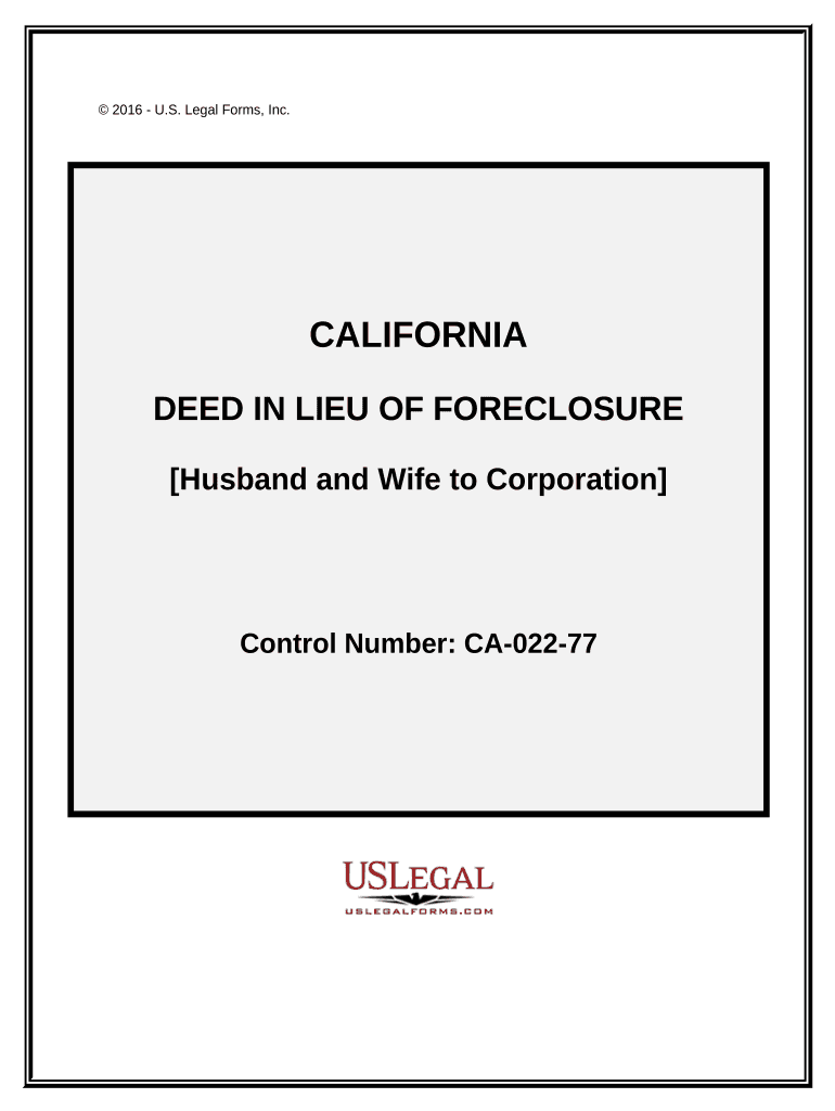 California Deed Lieu  Form