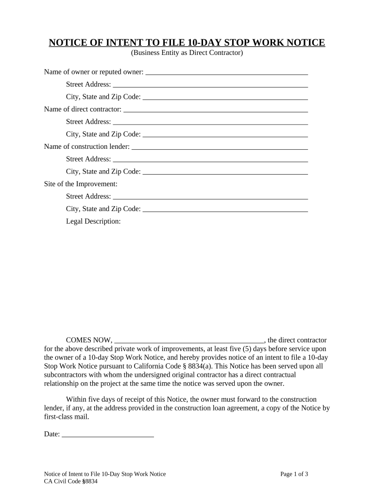 File 10 Day  Form