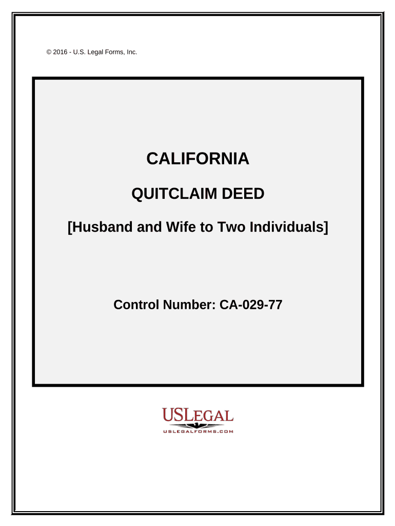 Quitclaim Deed Husband and Wife to Two Individuals California  Form