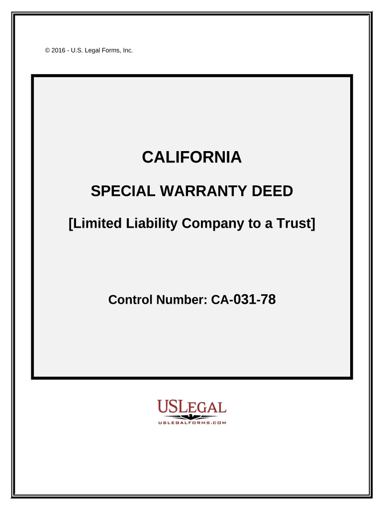 California Warranty Deed  Form
