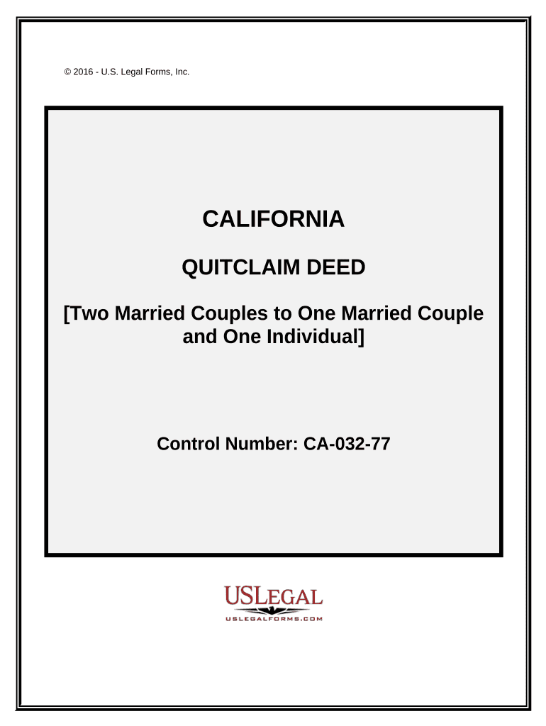 California Quitclaim Deed  Form