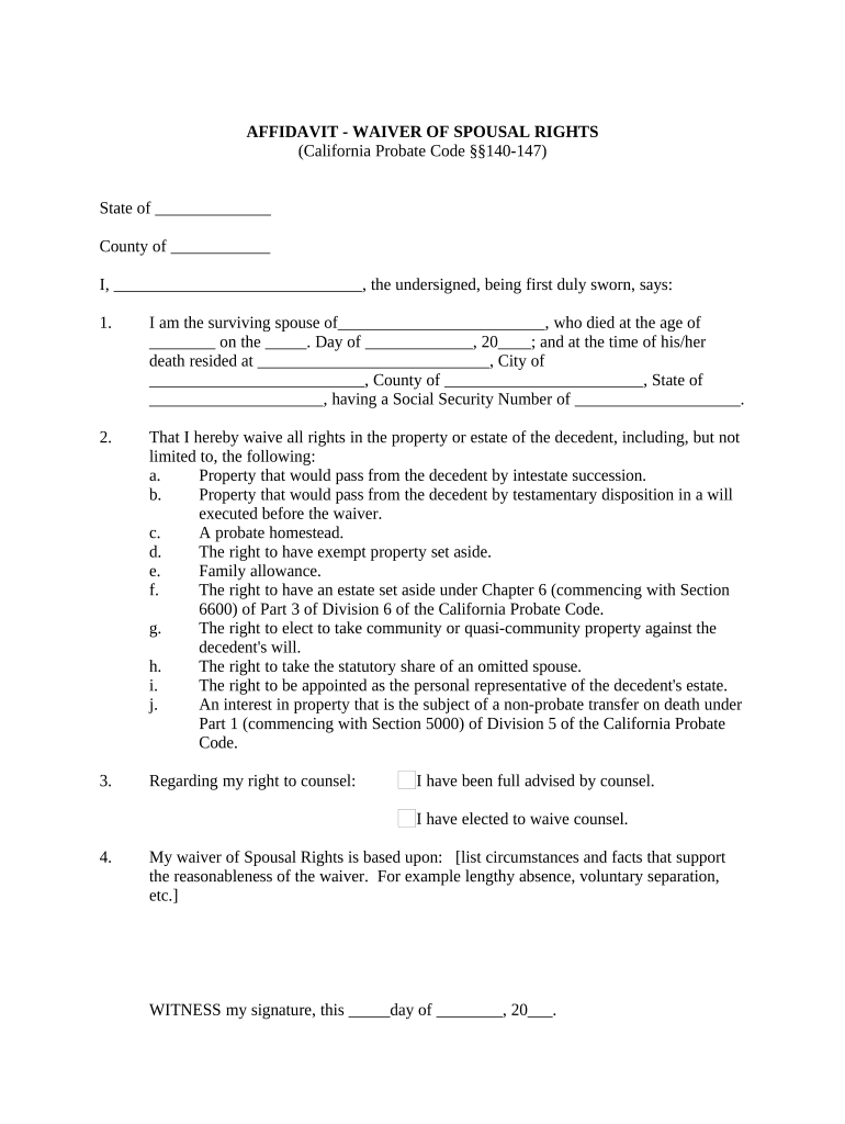 California Probate Code  Form