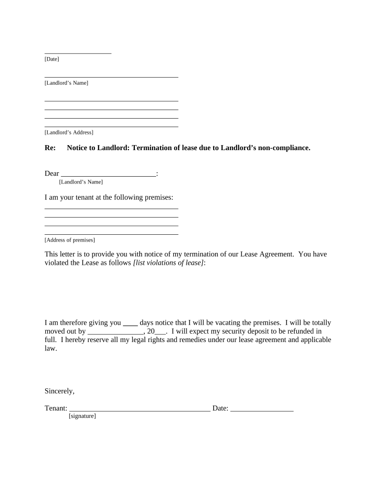 California Letter Landlord  Form