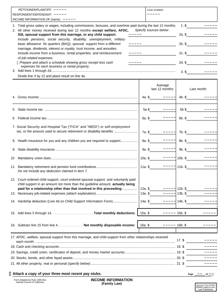 California Family Law  Form