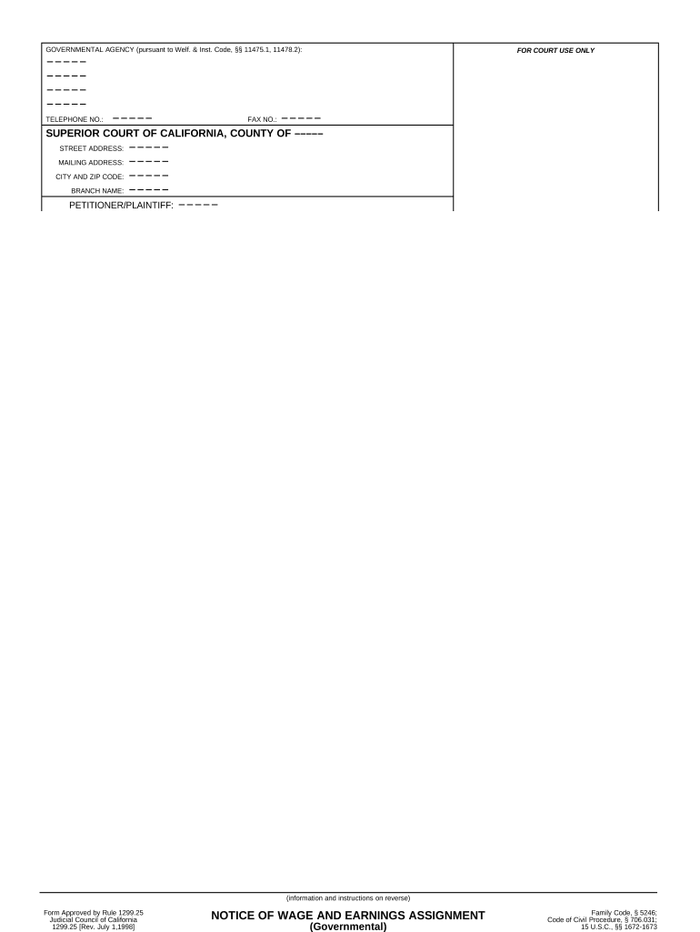 Ca Wage Form