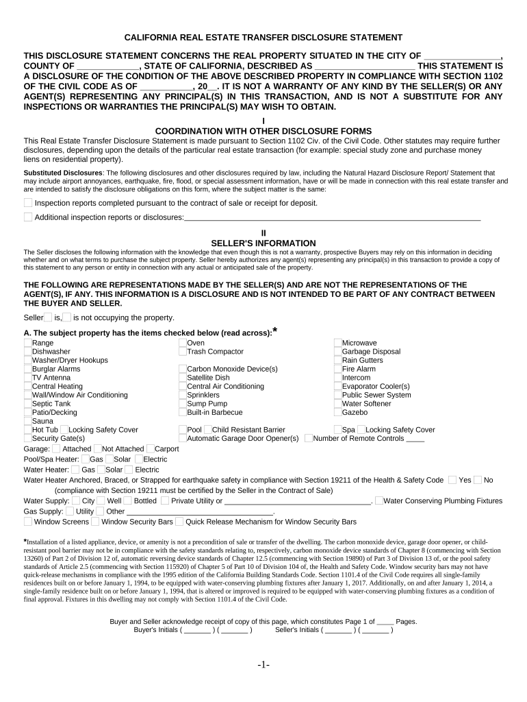 Ca Disclosure Statement  Form