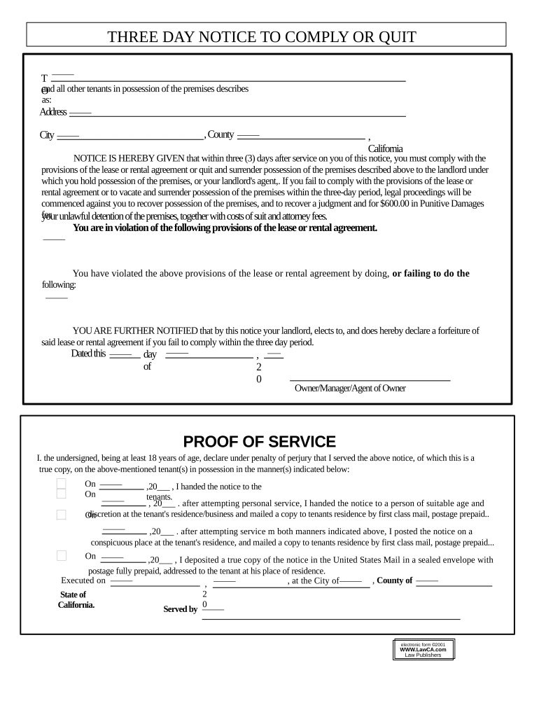 California Eviction  Form