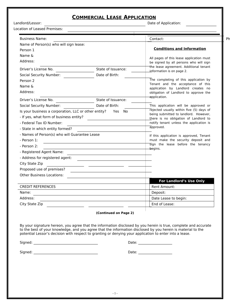 California Rental  Form