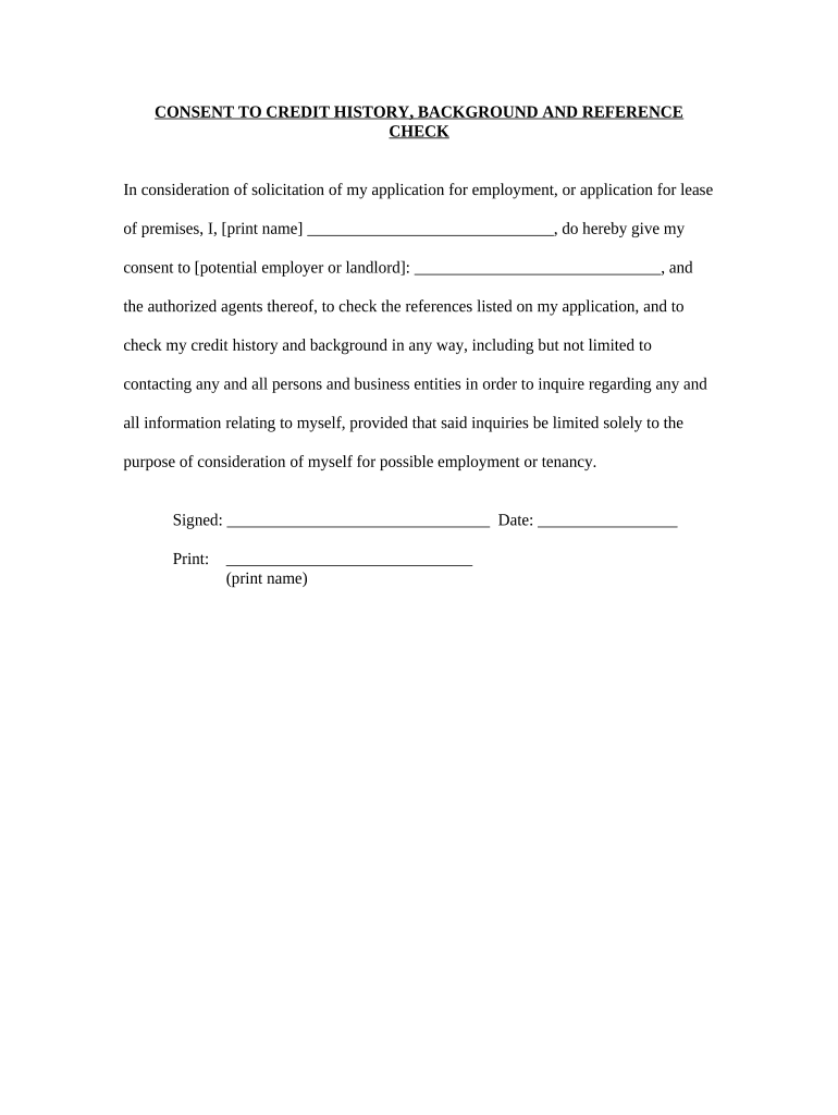Consent Check Form