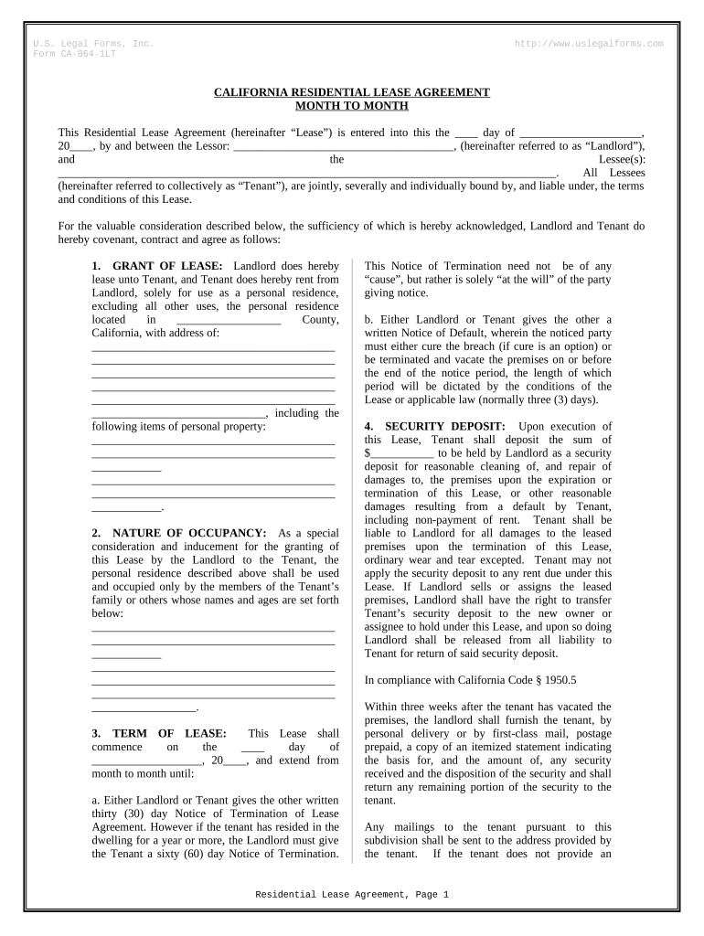 California Lease  Form