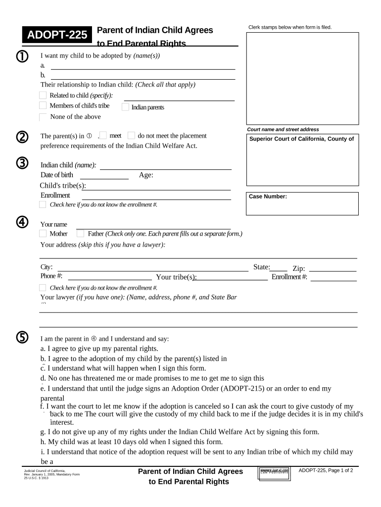 California Child Parental  Form