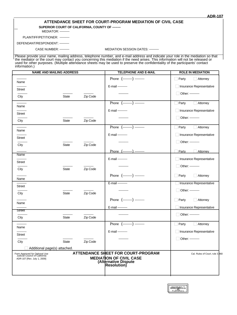 Attendance Sheet  Form