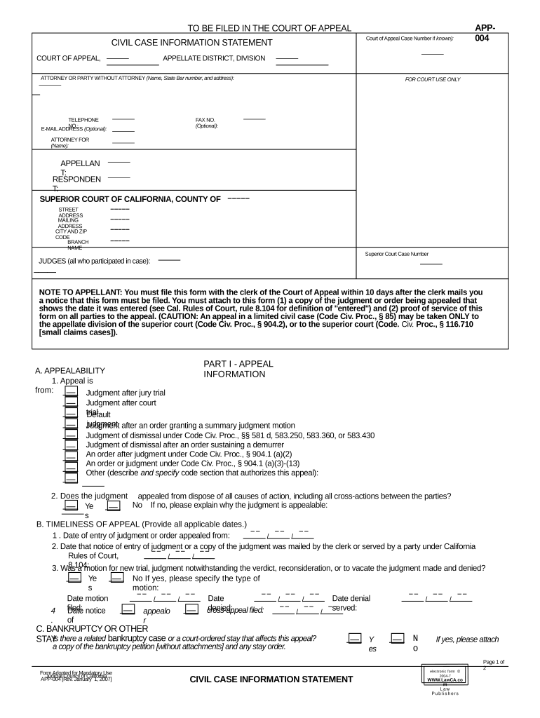 California Information Statement