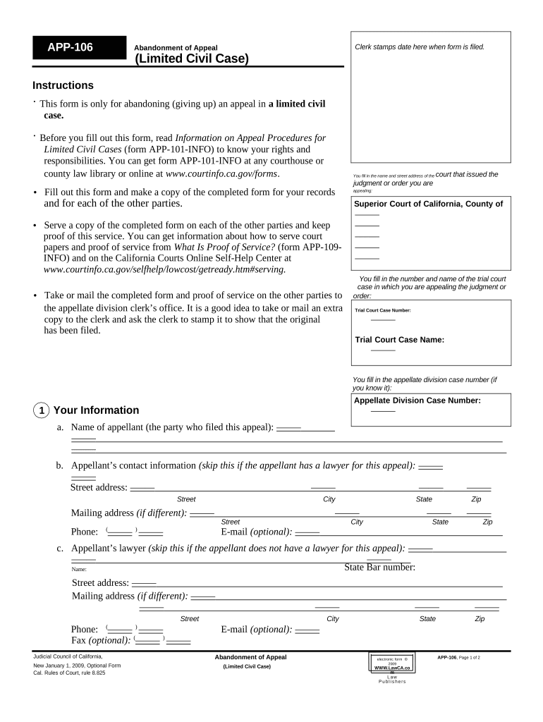 Ca Abandonment  Form